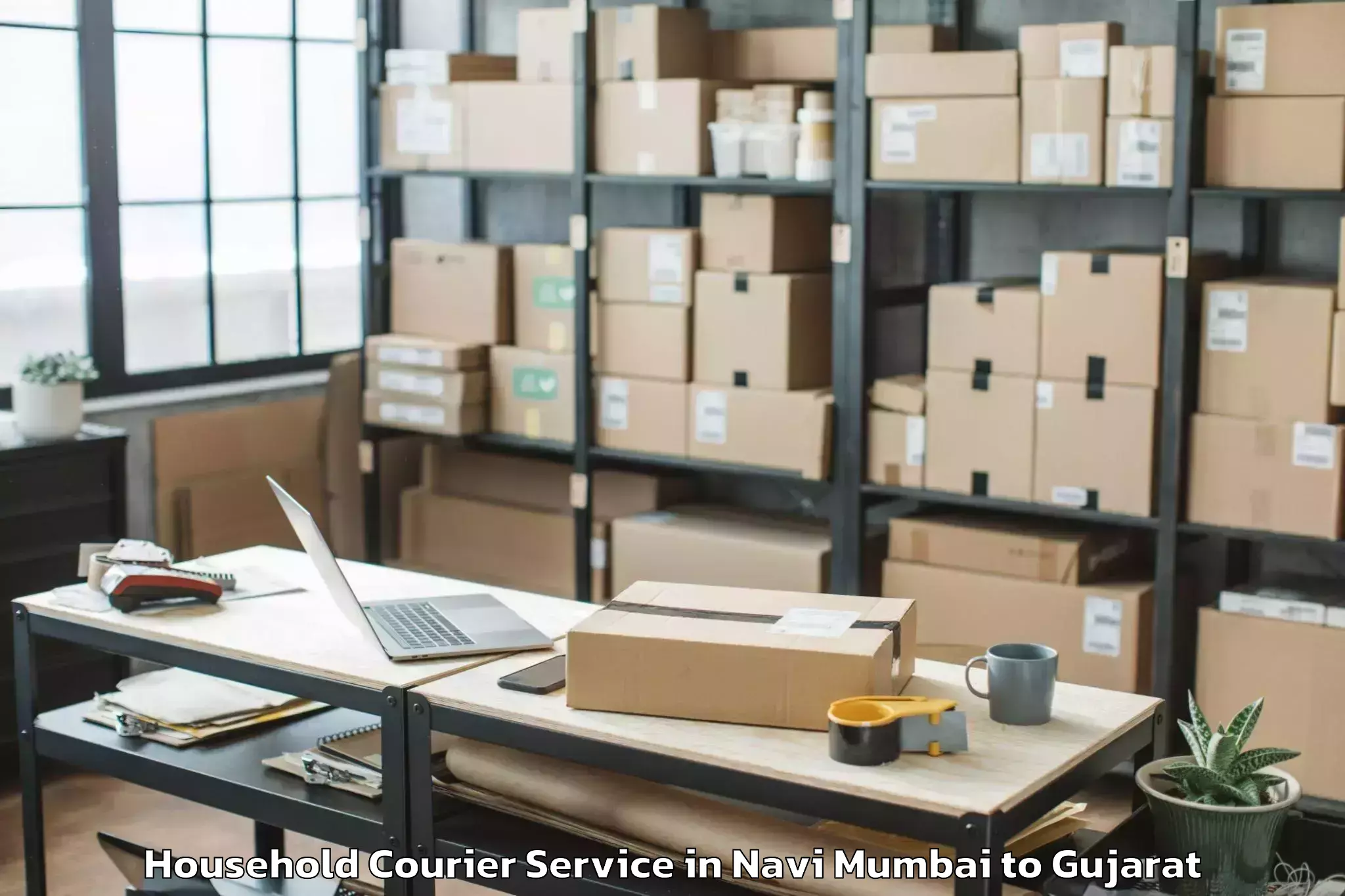 Professional Navi Mumbai to Gadhada Household Courier